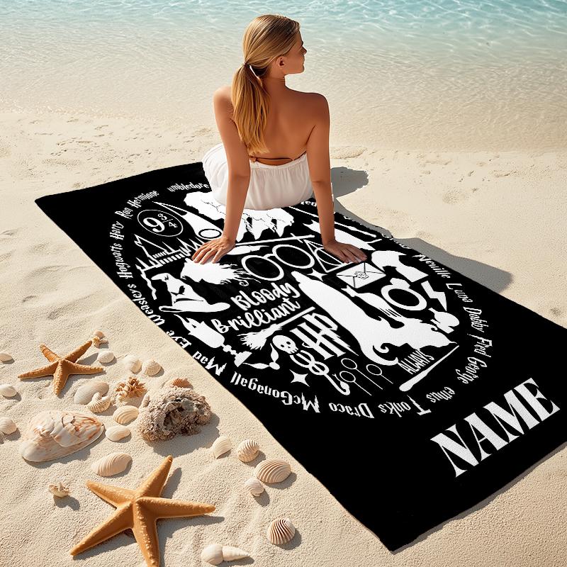 Personalized Magic Wand Legend Beach Towel Microfiber Beach Towel Thin Absorbent for Beach Swimming Yoga Bath Sports. 0910385