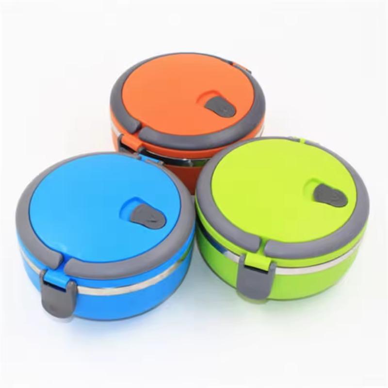 

New Stainless Steel Insulated Safe Food Container Round Color Random 1-layer Portable 1