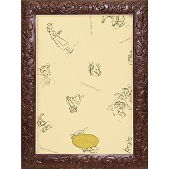 Tenyo In Puzzle Frame for 108 Disney Art Figure Brown X Gold Braided 3D Character Disney Emblem Hanging and Hook Included (Made Japan) Panels, (18.2