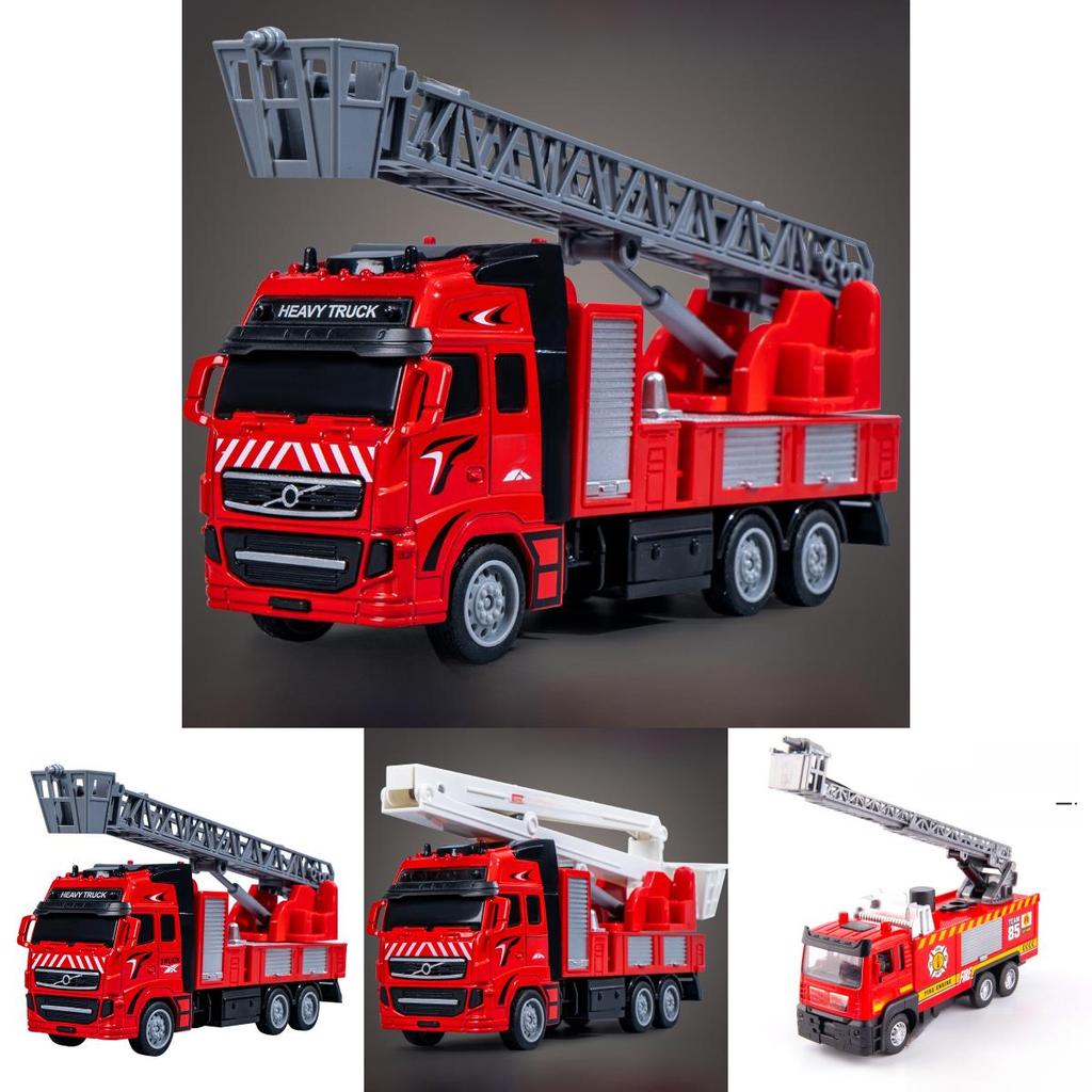 Alloy Construction Car Model With Telescoping Ladder For Kids Play And Collectors