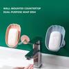 Soap Dish Drain Free Punching Household Toilet Bathroom Kitchen Vertical Suction Cup Wall Hanging Soap Holder Soap Shelf