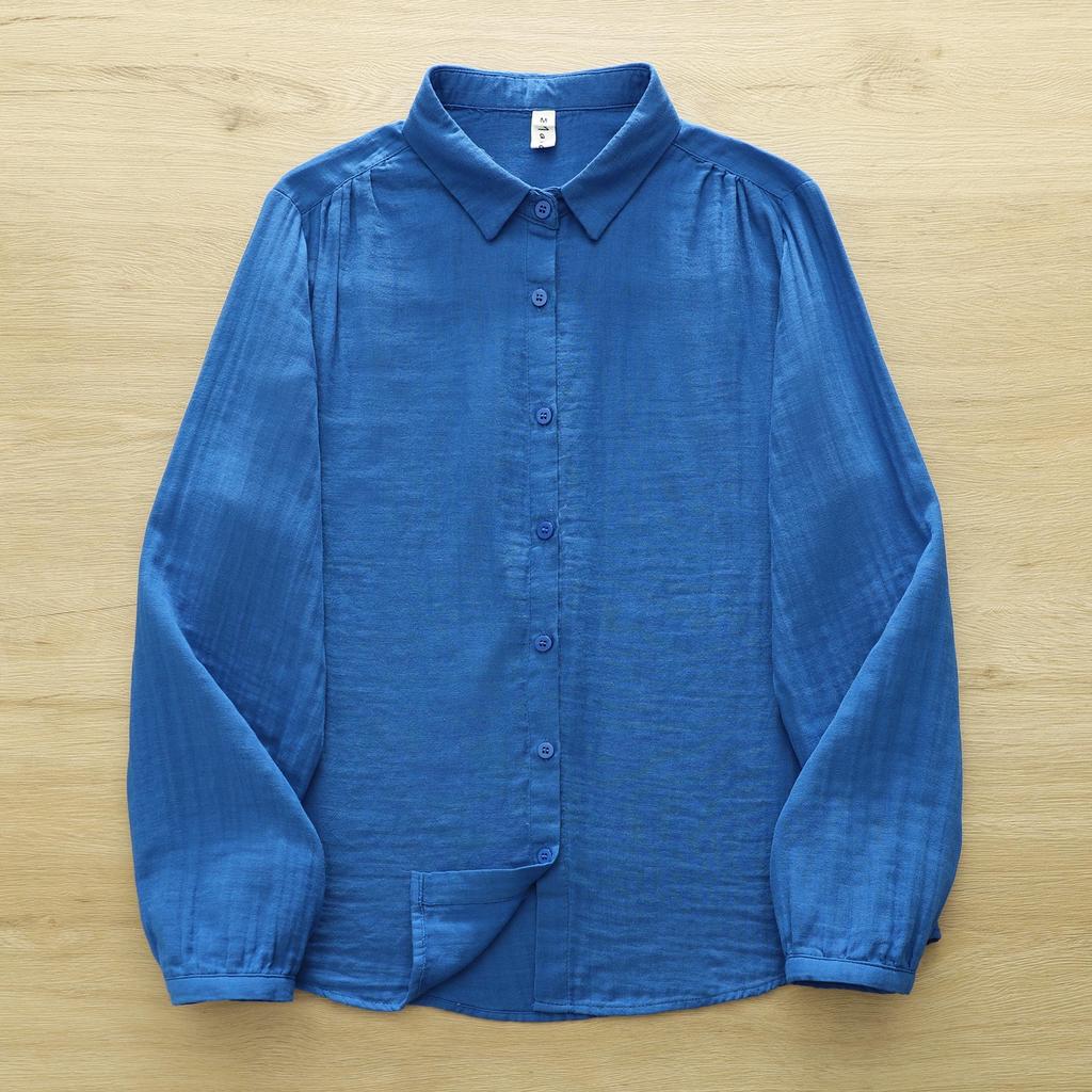 Women's Long Sleeve Lightweight Gauze Shirt - Soft, Breathable, and Slimming Top