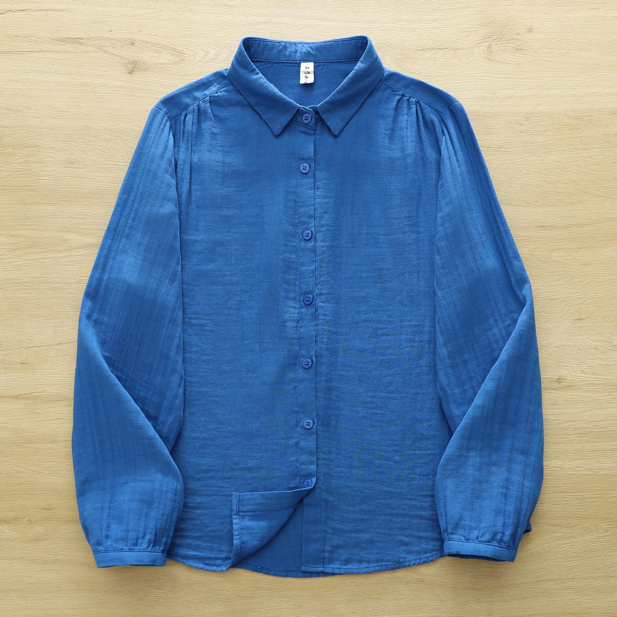 

Women s Long Sleeve Lightweight Gauze Shirt - Soft, Breathable, and Slimming Top M (Recommended 110-130 jin)