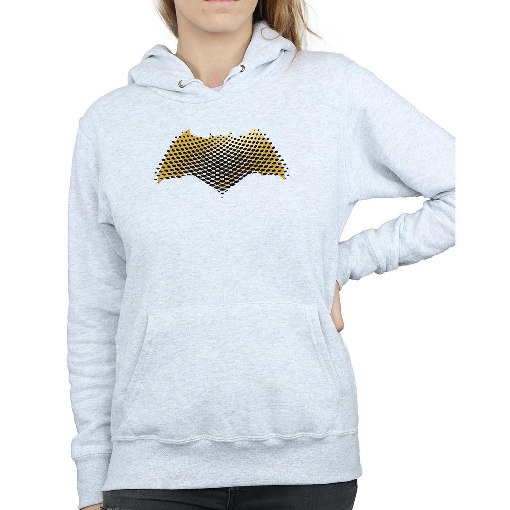 DC Comics Womens/Ladies Justice League Movie Batman Logo Textured Hoodie