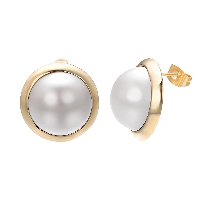 

Yoursfs shell pearl earrings ceremonial occasions ladies earrings Large swing 18k gold plated work casual jewelry gift