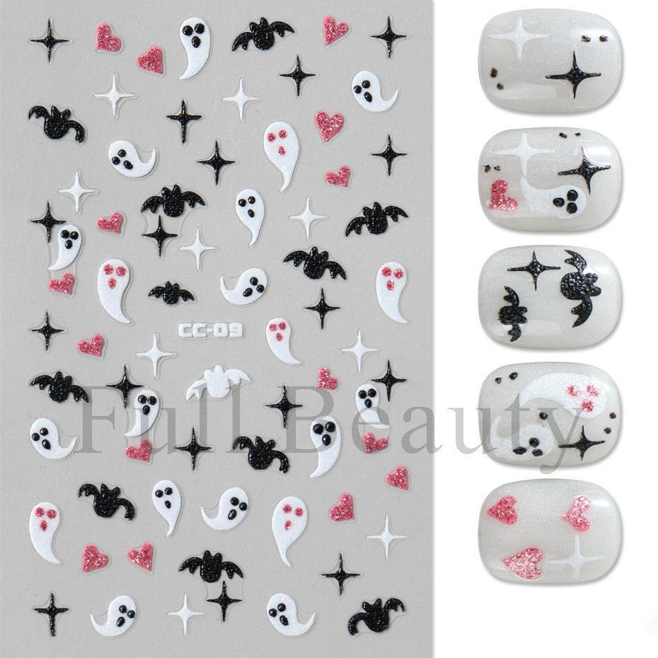 

Наклейки для ногтей «Паук на Хэллоуин» Цветочные растения Наклейки для дизайна ногтей Цветочные листочки Весенние слайдеры Маникюрный декор Череп Сердце