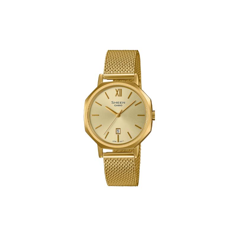 

Casio CASIOSHEEN quartz movement stainless steel strap Japanese and Korean watch women s watch gold dial SHE-4554GM-9A золотой
