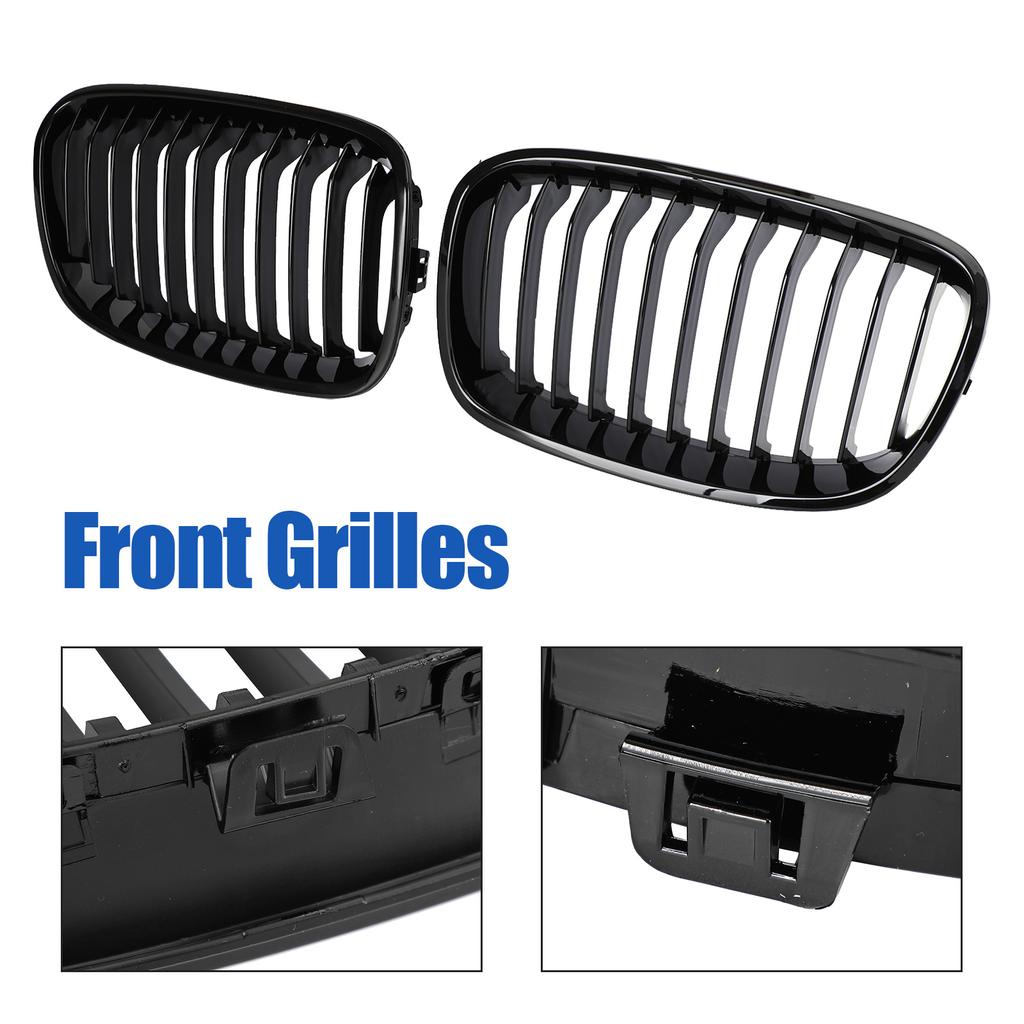 2PCS Front Bumper Kidney Grill Grille Fit BMW 1 Series F20 F21 2012-2014