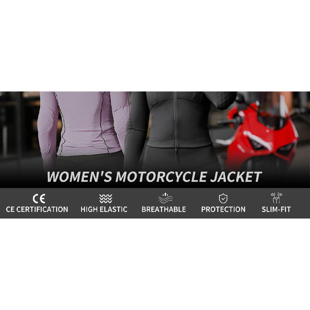 WOSAWE Women Motorcycle Jacket Body Soft Armor Shirt CE Certified Summer Ladies Downhill Motocross Riding Clothing Reflective