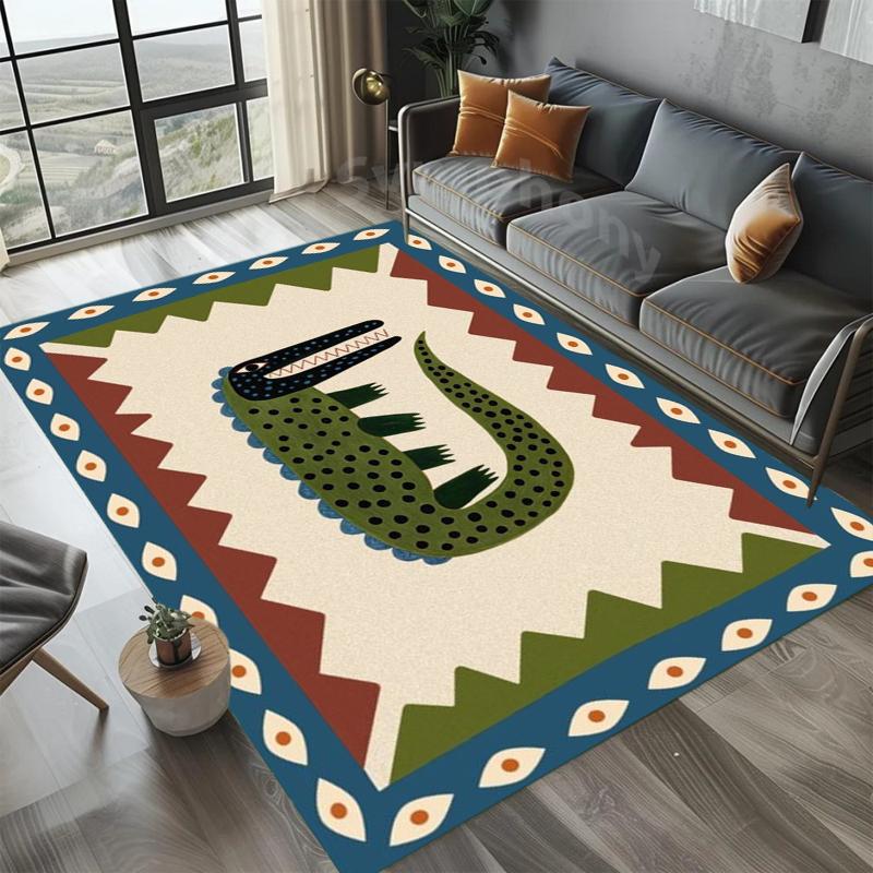 

Vibrant Geometric Animal Rectangular Rug for Bedroom Living Room Office Non Slip Washable Floor Mat Home Decorative Soft Carpet 40X60CM