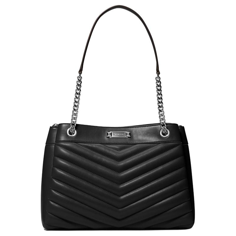 MICHAEL KORS Whitney Silver Hardware PU Tote Bag Shopping Bag Hand Shoulder Bag Medium Women s Black чёрный
