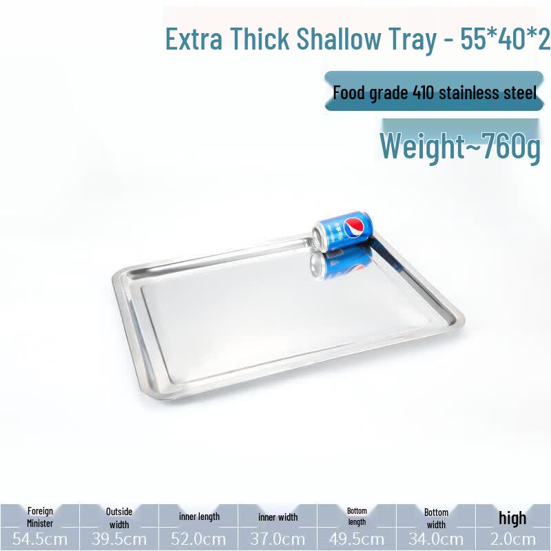 Qiwei 304 Stainless Steel Rectangular Catering Tray