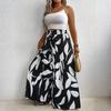 Women’s Loose Fit Printed Wide Leg Palazzo Pants with Elastic Waistband and Flowing Skirt Style Comfortable Design
