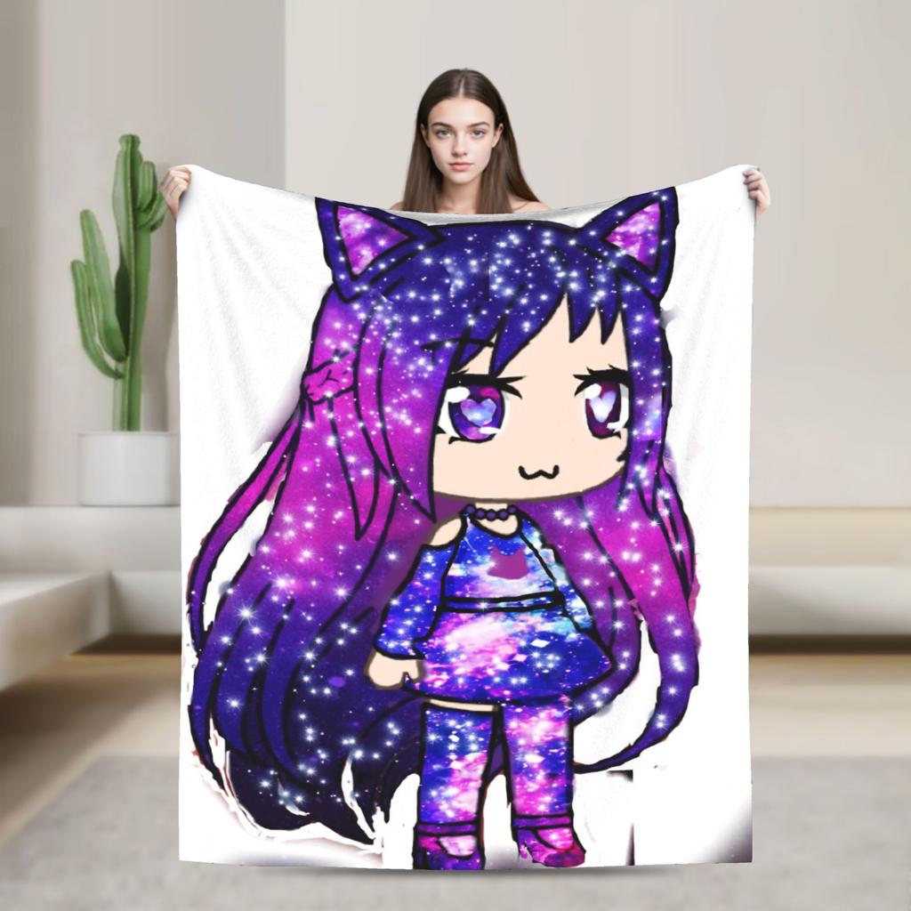 Gacha Life Cartoon Blanket Multiple Sizes Soft And Lightweight Throw Blankets For Couch Sofa And Bed