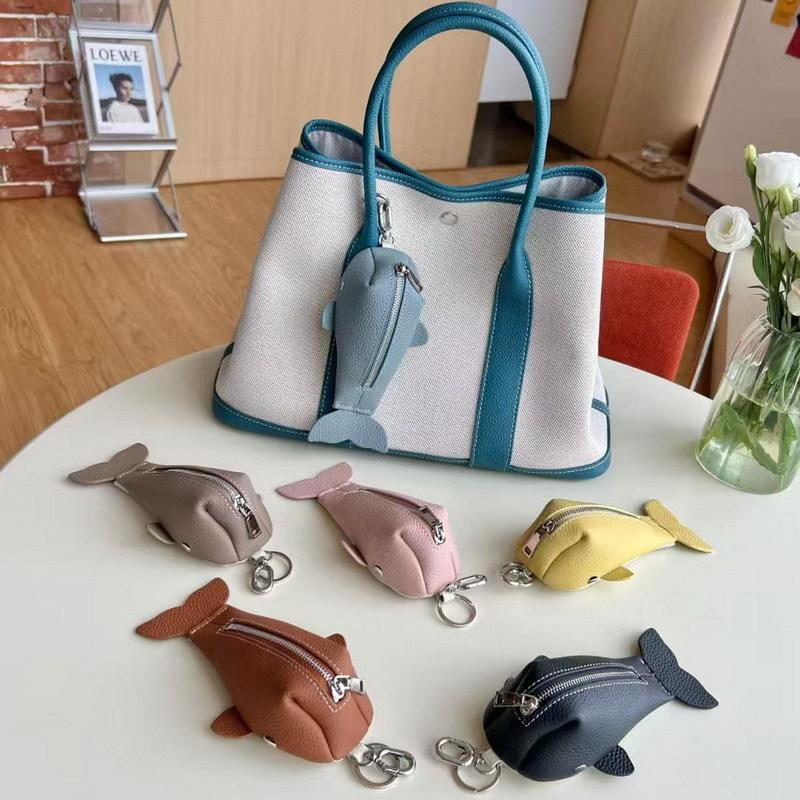 2026 Neues Oberleder Rindsleder Wal-Anhänger Zubehör Modische Kleine Tasche Lippenstift Münzen Schlüsselaufbewahrung