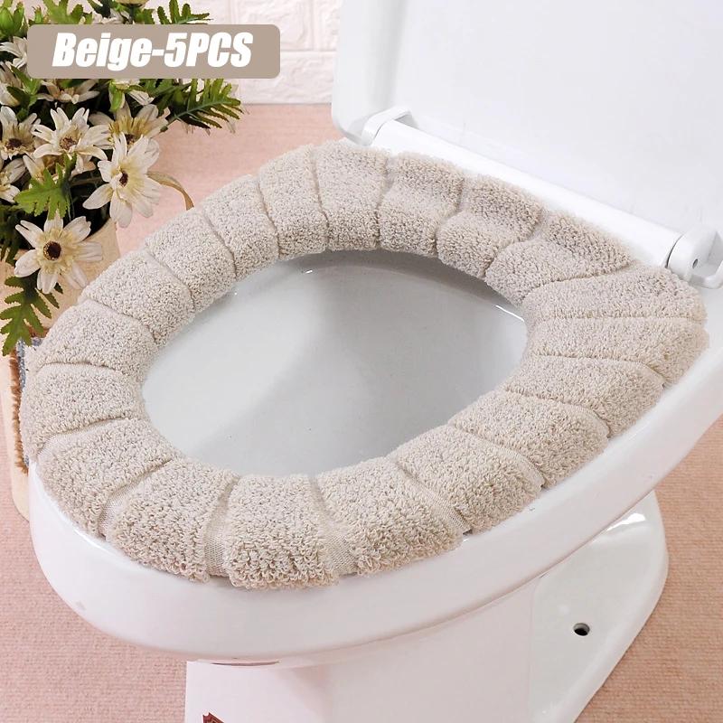 Toilet Seat Cushion Household Winter Thickened Plush Universal Warm Sets Toilet Seat Gasket Toilet Ring Toilet Cover Cover Cover