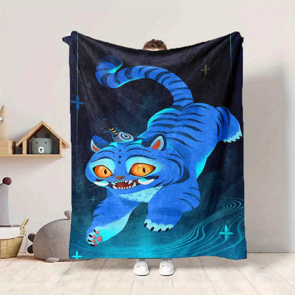 1 szt. Koc Flanelowy K-Pop Demon Hunters, Miękki Przyjazny dla Skóry z Drukiem Cyfrowym, Dostępny w Różnych Rozmiarach dla Rodziny, Przyjaciół, na Urodziny