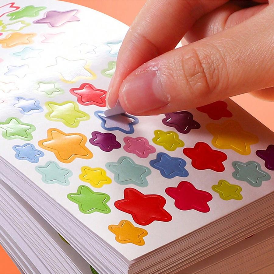 10 Sheets Colorful Self-adhesive Diary Graffiti Stickers Student Notebook Decoration Heart Star Dot Sticker for Scrapbook Album