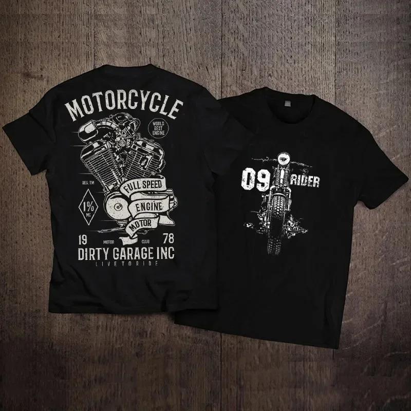 New Large-sized Short Sleeved Pure Cotton T-shirt for Men and Women Rock American Retro Harley Motorcycle Printed Loose T-shirt