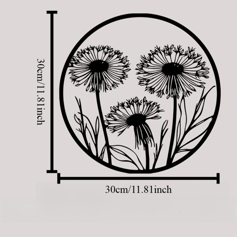 

1pc Floral Metal Wall Art, Garden Patio Spring Decoration, Weatherproof Sculpture for Plant Lovers, Outdoor Home Gift 12in