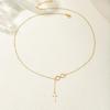 Minimalist Infinity Cross Lariat Necklace Gold Silver Plated Dainty Religious Jewelry for Women Daily Wear