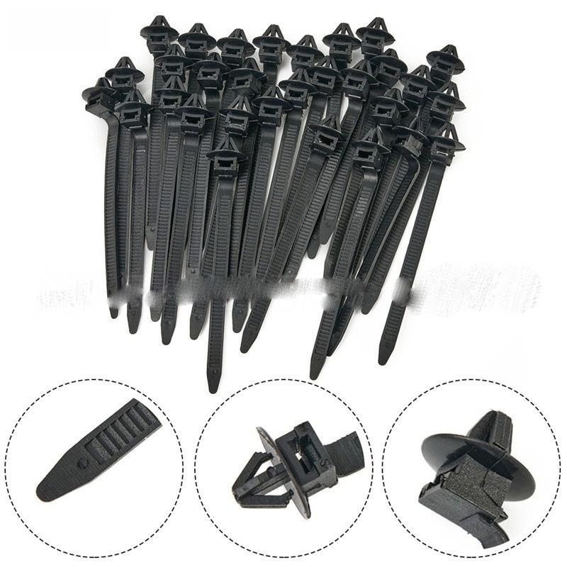 Car Hose Fastening Zip Strap Self Locking Nylon Cable Ties 25pcs Car Nylon Tie Wrap Cable Fixed Fastener Clips