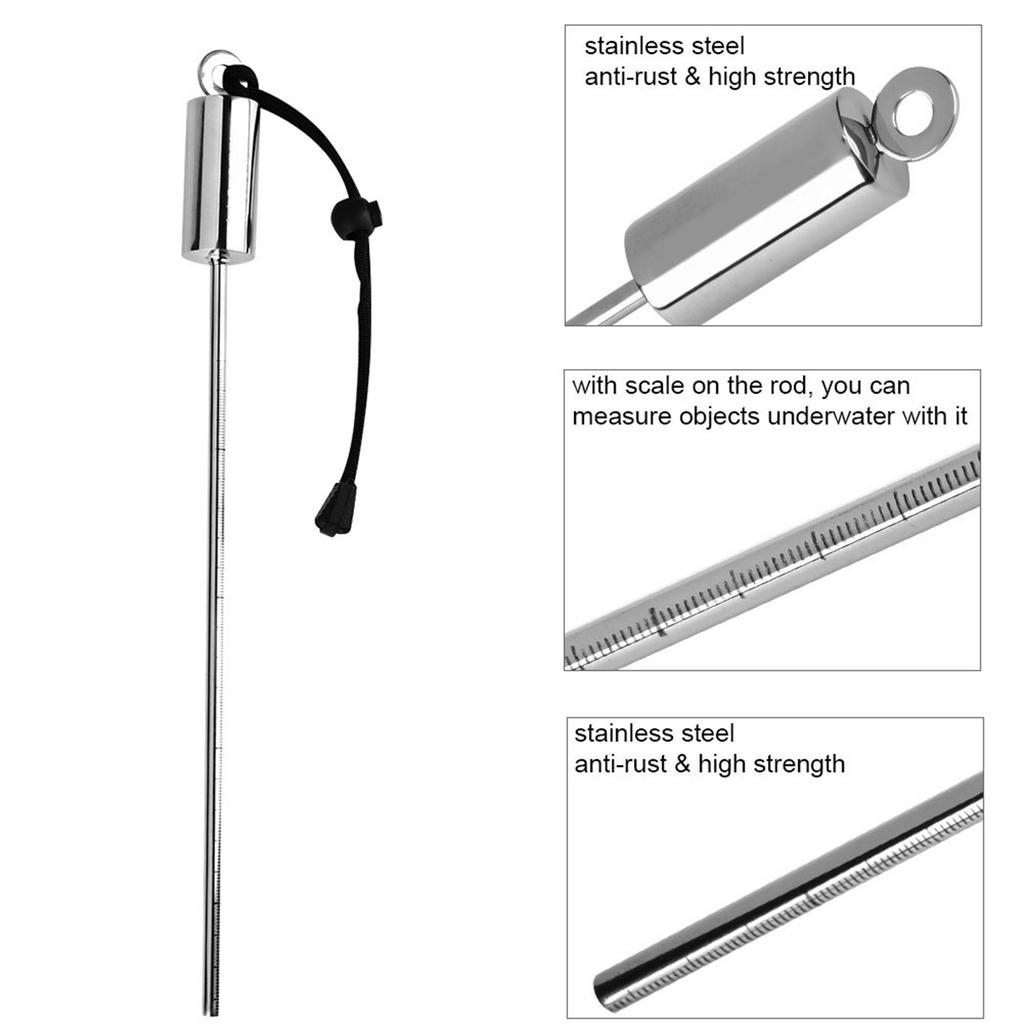 Scuba Diving Point Rod Colorful Stainless Steel Diving Noise Maker with Lanyard