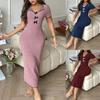 Sweet Bow Women's Mid-Length Nightdress - Early Autumn Pajamas and Home Wear Collection