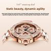 OUPINKE Women's Watch Four-leaf Clover Rotating Dial Automatic Mechanical Watch for Ladies and Women