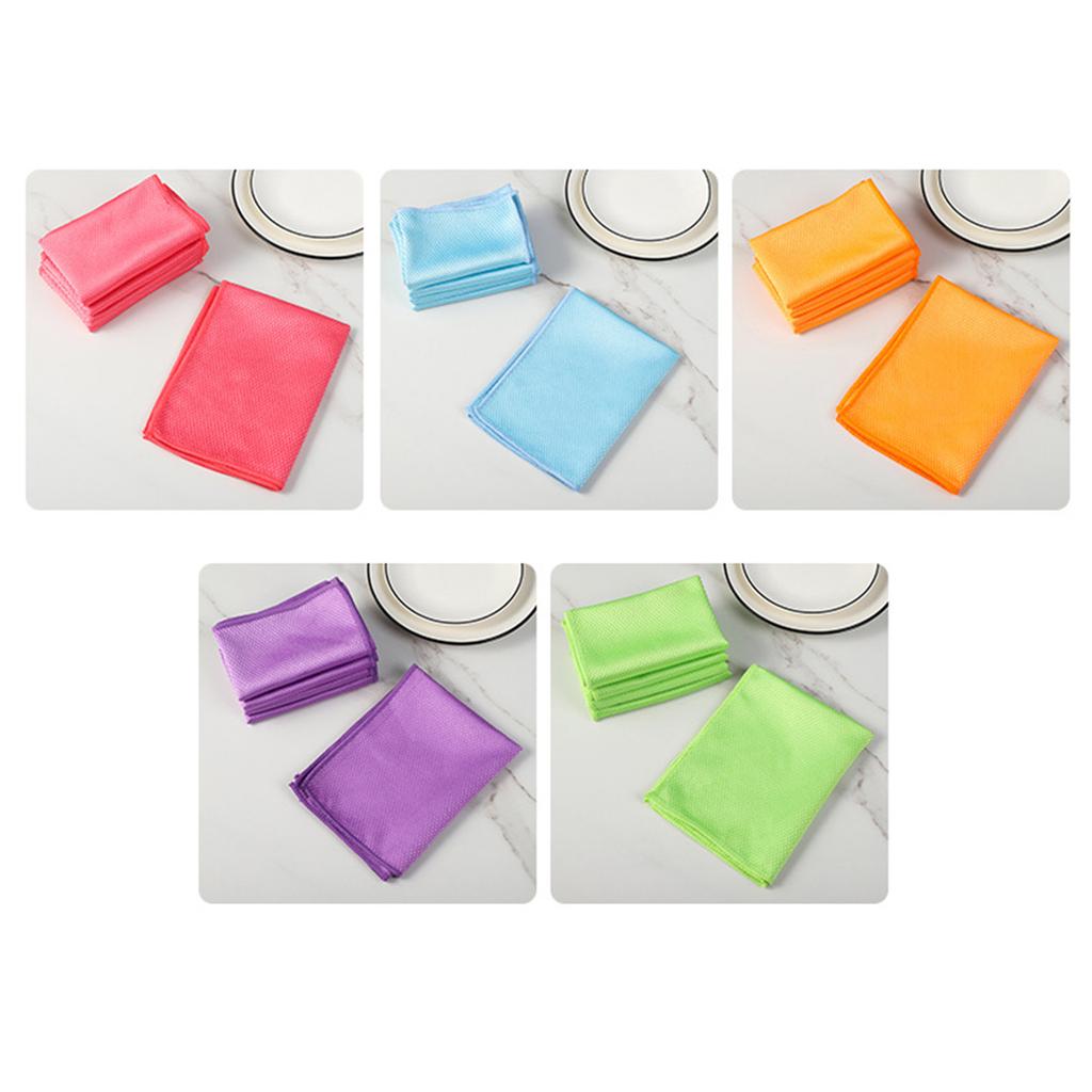 Lints Freely Microfiber Wipes, 10Pcs Fish Scales Cleaning Cloth for Household Leaves No Streak Or Fibers Behind