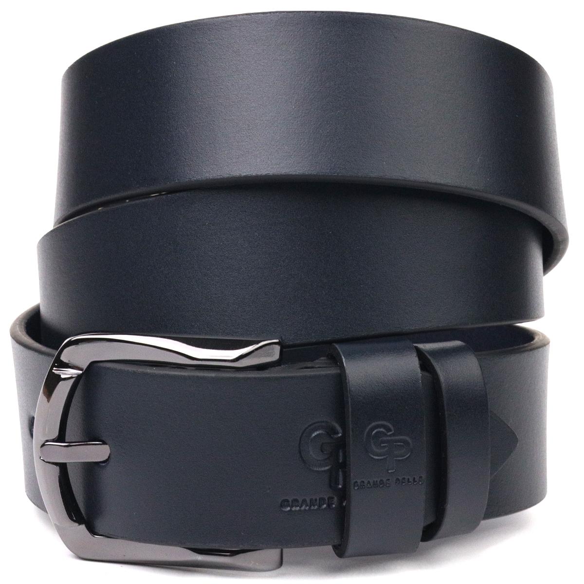 

Практичний чоловічий шкіряний ремінь GRANDE PELLE Leather Belt 21471 Синій