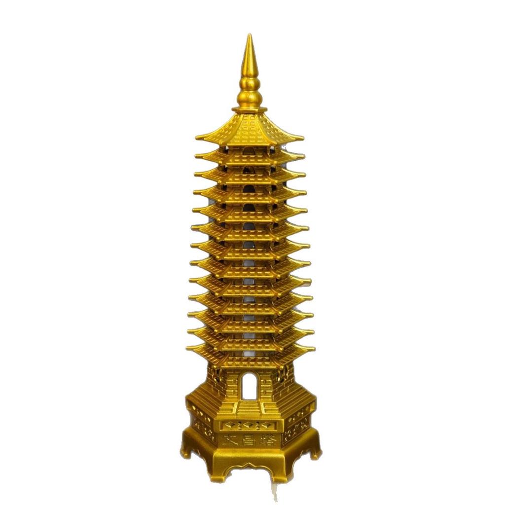 Brass 13-Level Wenchang Tower Ornament: Chinese Copper Tower Gift for Home, Colleagues, and Kids