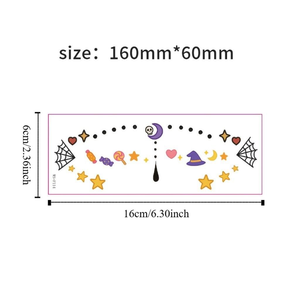 Waterproof Halloween Face Tattoo Disposable Bat Face Stickers Cheek Temporary Stickers  Women
