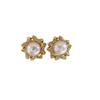 Natural Freshwater Pearl & Zircon Flower Stud Earrings for Women - Elegant, High-Quality Design