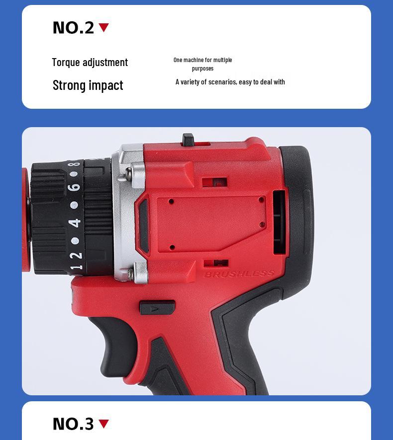 Multi-functional Brushless Pistol Drill – High Power Impact with Lithium Battery