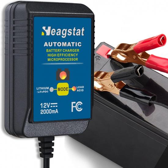 

12V 2A Lead-Acid & LiFePO4 Automatic Trickle Battery Charger/ Maintainer for Car, Motorcycle, ATV, Lawn Mower, Boat More 1A 12V синий