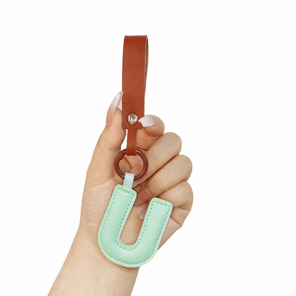 Creative PU 26 Letter Key Chain Alphabet Car Key Accessories Business Key Holder Women Bag Pendant Decoration