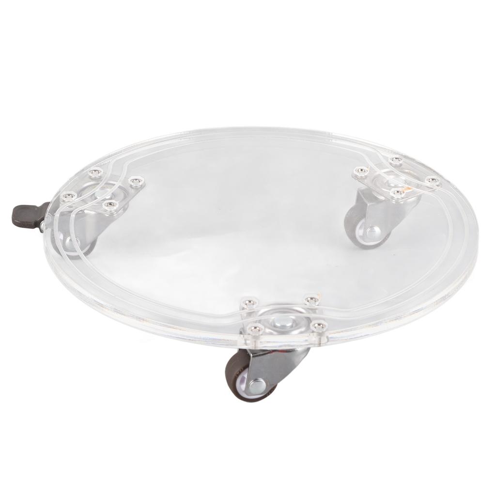 Round Acrylic Tray Multipurpose Sturdy Stable Transparent Flower Pot Bottom Support for Home Office