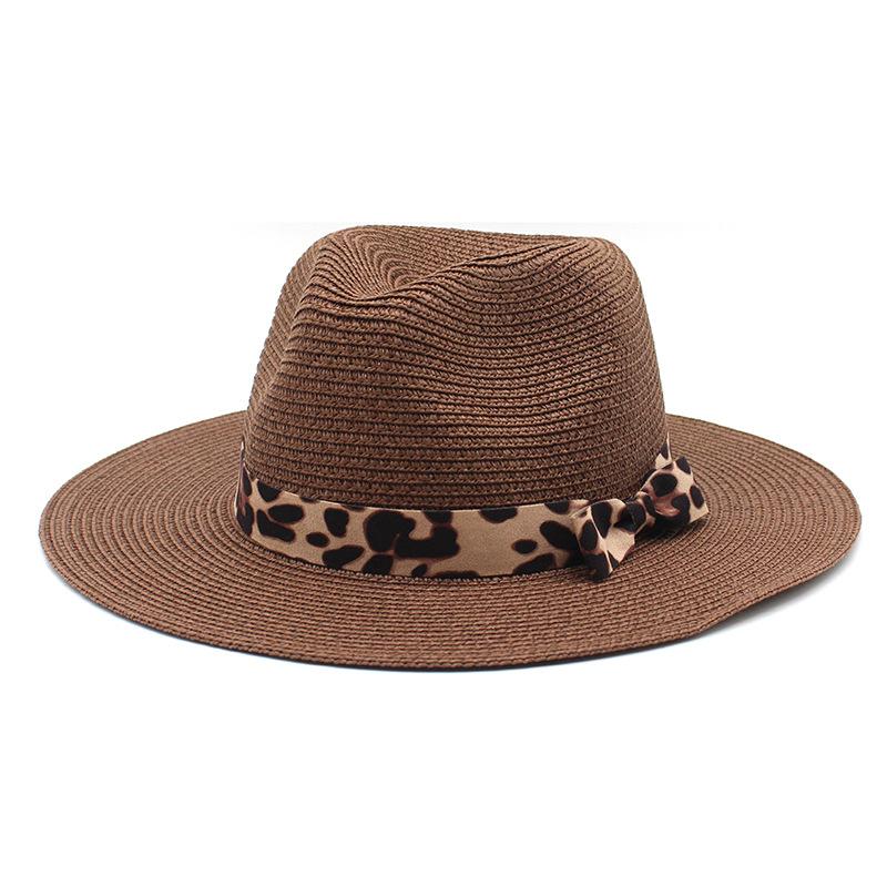 Spring/Summer Panama Hat Yellow Belt Accessories Straw Top Hat Beach Breathable Casual Jazz Hat Straw Hat