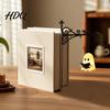 Iron Bracket Desk Light Ghost Bookshelf Night Light Reading Lantern with Sliding Insert Board Retro Metal Lamp Vintage Cozy Warm Decor for