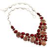 Rhodochrosorite Garnet Gemstone Silver Jewelry Necklace 16-18''