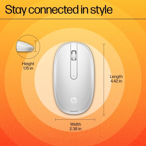 Hewlett-Packard (HP) HP Wireless Mouse Wireless Mouse HP 240 Thin Bluetooth5.1 Wireless Optical White White