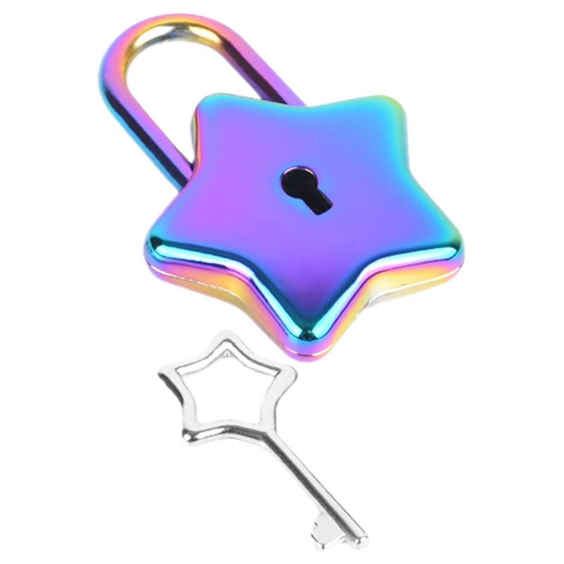 Decorative Lock Diary Shaped Lock DIY Padlock Metal Padlock For Women With Key Mini Star Shape Archaize Padlocks