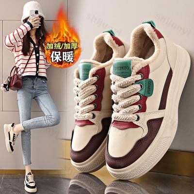 Women's Casual Sports Shoes Winter 2026 Anti Slip Outdoor Comfortable Vulcanized Shoes Fashion Retro Warm Plush Cotton Shoes