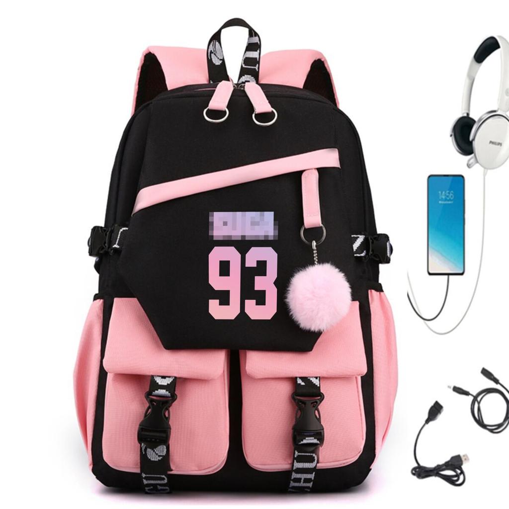 3 Piece School Backpack Set for Students Large Capacity Oxford Cloth Schoolbag with Shoulder Strap and Pencil Case