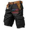 Men's independent day print outdoor casual patchwork pocket work pants sports shorts