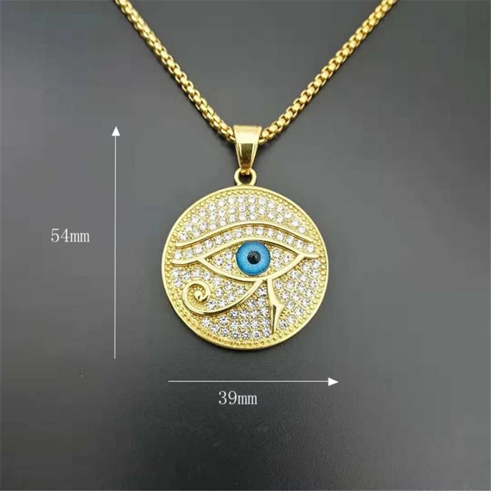 Ancient Egypt Eye Of Horus Pendant Necklace Gold Stainless Steel Jewelry For Women Men