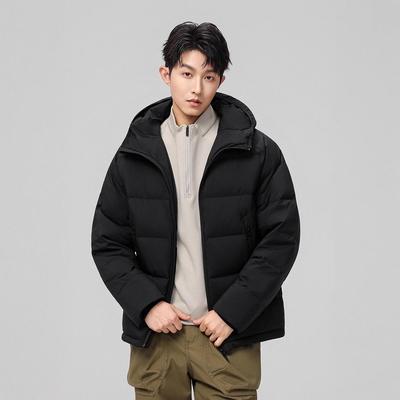 2025 Men's Hooded Down Jacket: White Duck Down, Zipper Pockets, Warm, High Loft, Windproof, Autumn/Winter Collection