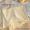 Women's Japanese Seamless Ice Silk Panties, Summer Lightweight, Extended Cotton Crotch Mid-Waist Boxer Briefs.