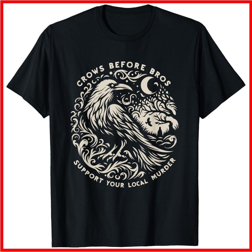 Поддержите своих местных Воронов-Убийц, а не Братанов. Смешная Черная Хлопковая Футболка. Унисекс Футболка. S
